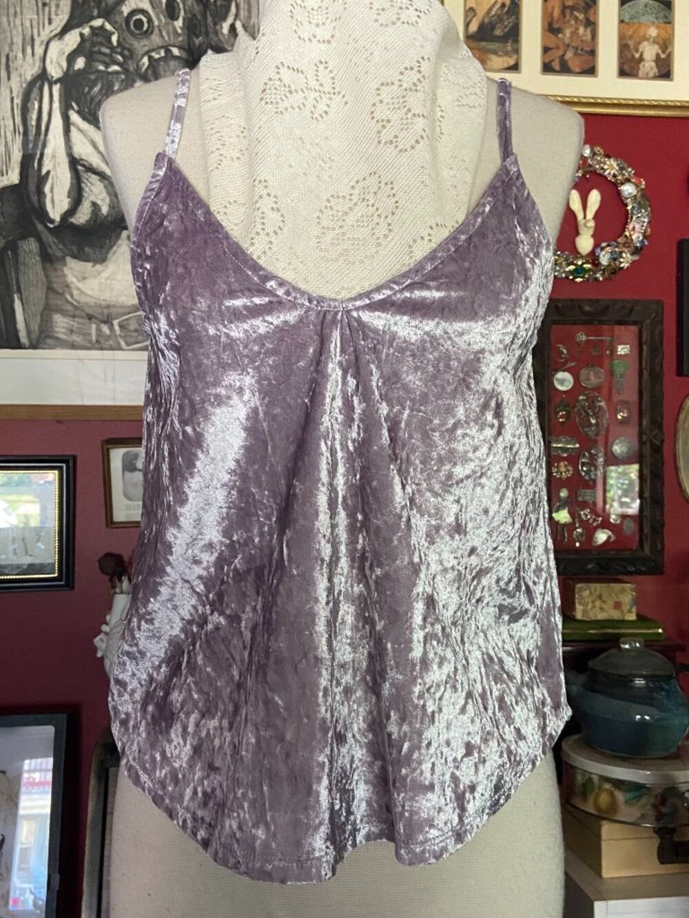 Full Tilt Size Small Lavender Velvet Camisole Tank 2016 Like New